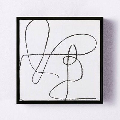 12&#34; x 12&#34; Scribble Framed Wall Canvas Black - Threshold&#8482; designed with Studio McGee | Target