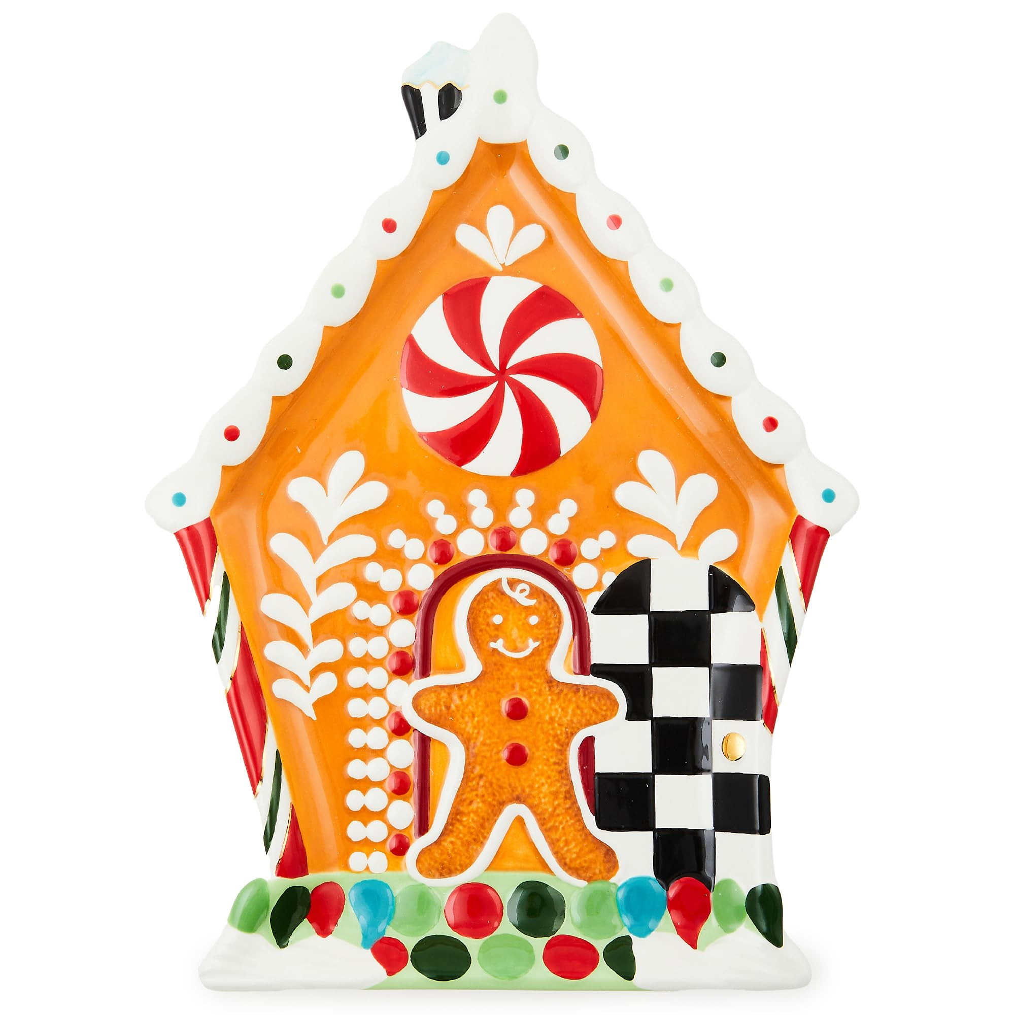 MACKENZIE-CHILDS Bake Shop Gingerbread House Ceramic Christmas Cookie Plate | Amazon (US)