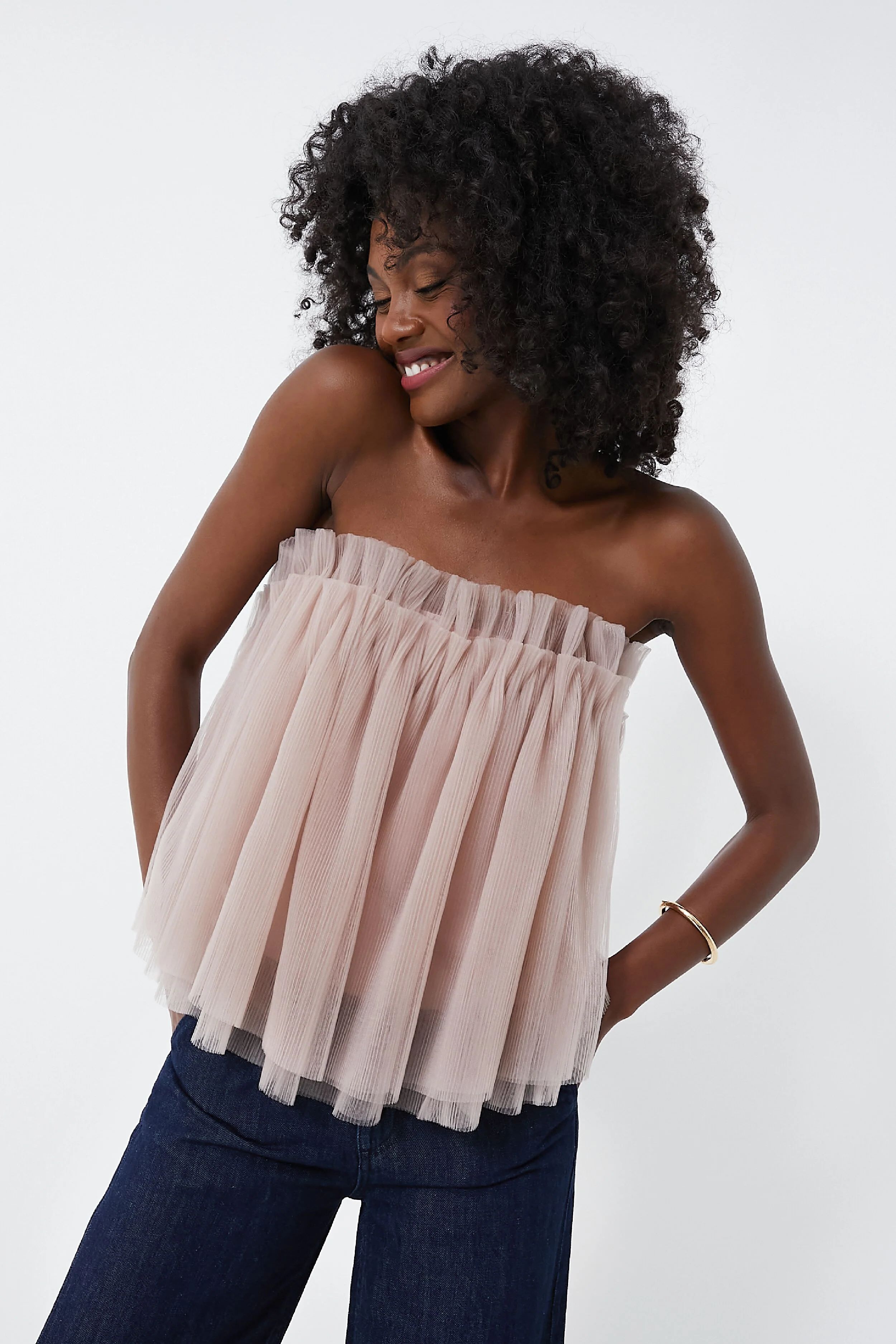 Blush Tulle Willa Strapless Top | Tuckernuck (US)