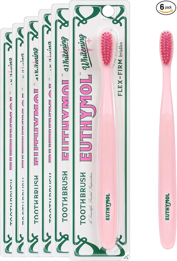 Euthymol Whitening Toothbrush (Pink, 6 Count) - Premium Soft Dual-Tension Bristles. Advanced Plaq... | Amazon (US)
