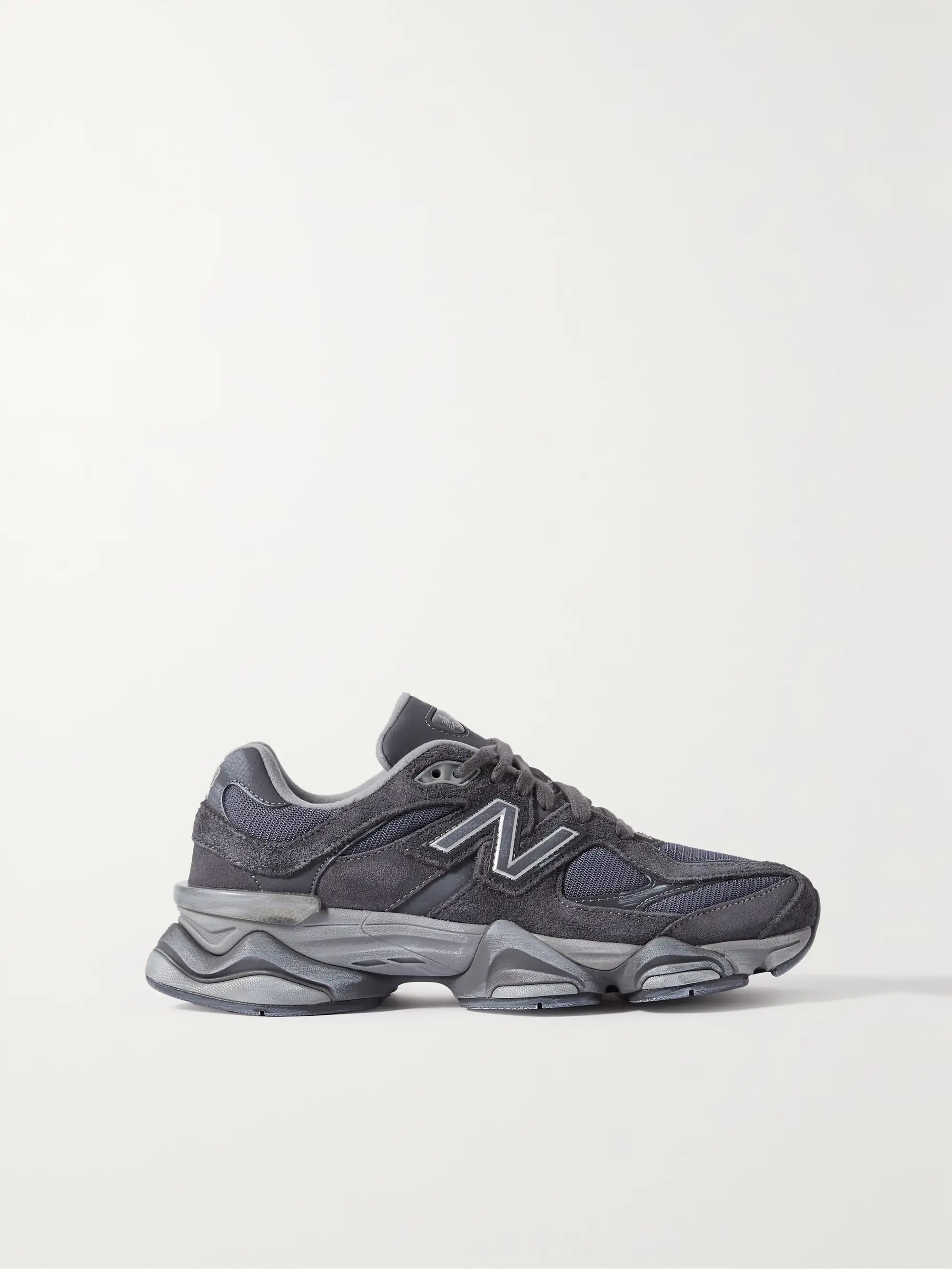 9060 leather-trimmed suede and mesh sneakers | NET-A-PORTER APAC