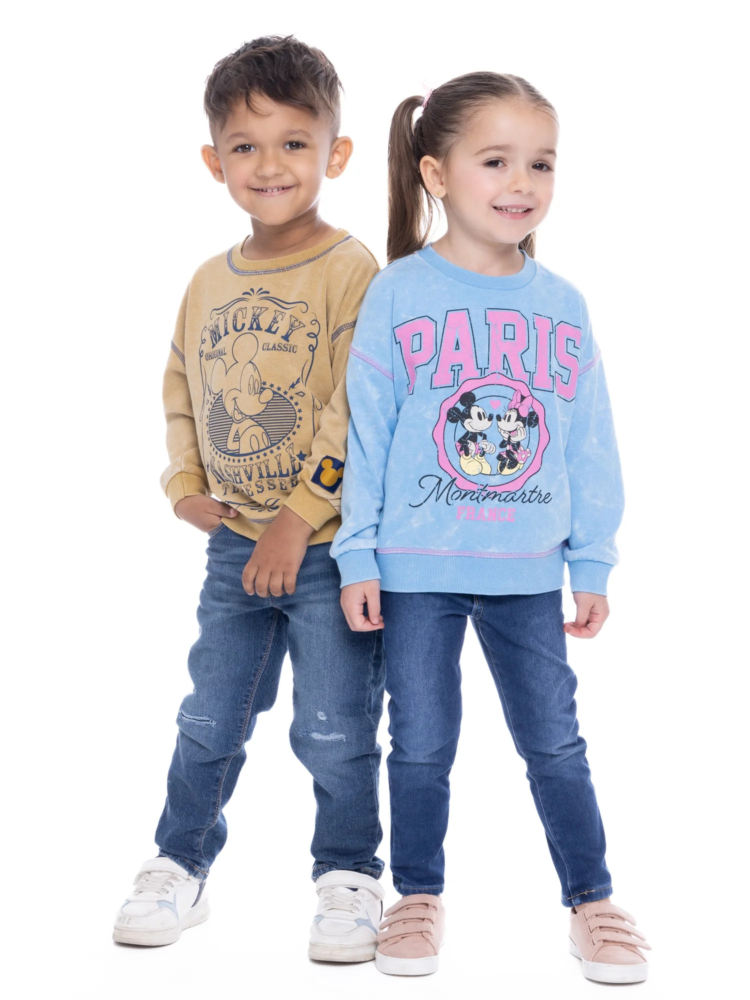 Disney Mickey & Friends Toddler Girl Graphic Crewneck Pullover Sweatshirt, Sizes 12M-5T | Walmart (US)