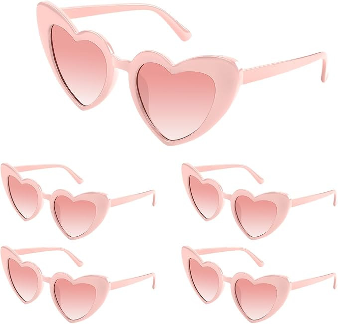 5/10/20 Pack Heart Sunglasses Bachelorette Vintage Heart Shaped Glasses for Wedding Bridesmaid Pa... | Amazon (US)