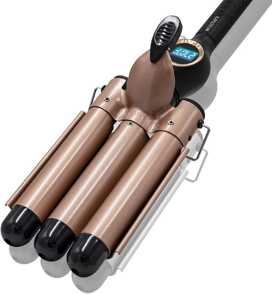 WIZCHARK 1 Inch Triple Barrels Waver, 25mm 3 Barrel Curling Iron Wand, Ceramic Dual Voltage Hair ... | Amazon (US)