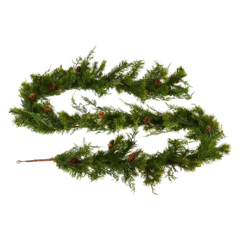 Unlit Sonoma Cypress Evergreen Artificial Christmas Garland, Green, 9 ft, by Holiday Time - Walma... | Walmart (US)