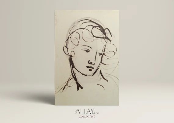 Line Head Sketch Art | Figurative Woman Wall Art | Abstract Printable Art | Vintage Drawing Print... | Etsy (US)