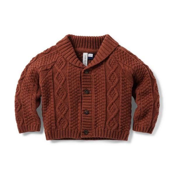 Baby Cable Knit Shawl Collar Cardigan | Janie and Jack