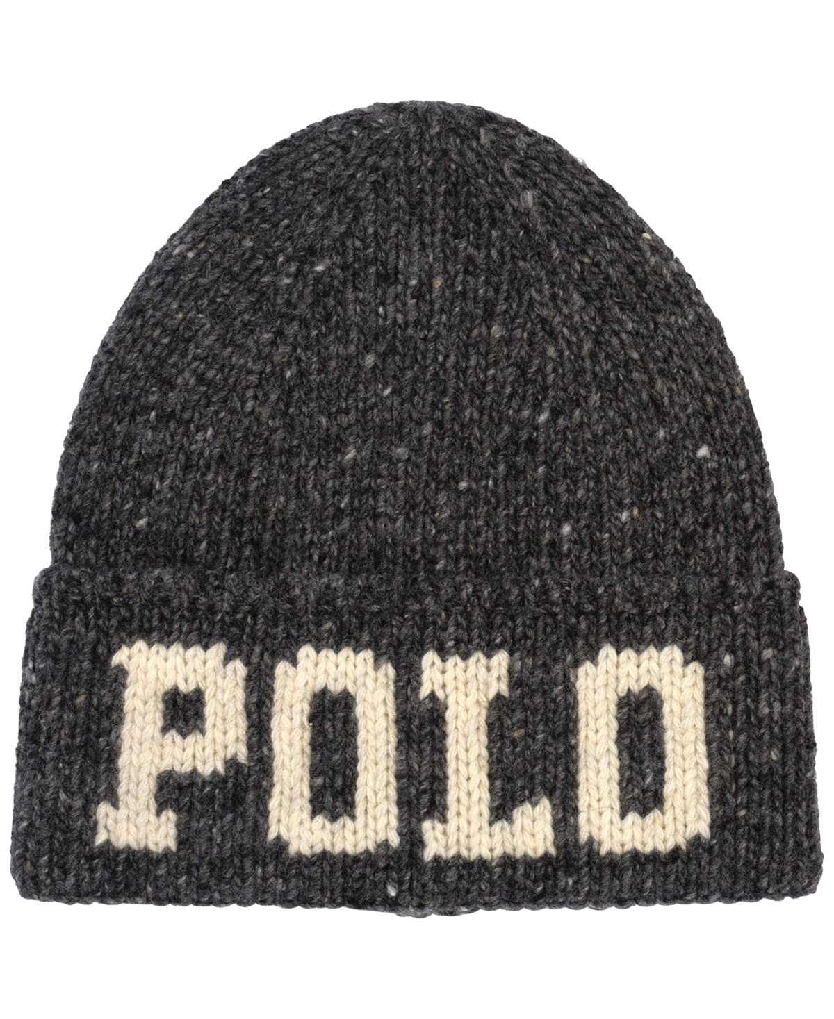 Polo Ralph Lauren Men's Knit Tweed Polo Beanie - Charcoal | Macy's