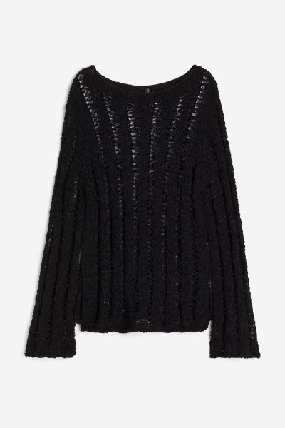 Ladder-stitch-look Sweater - Black - Ladies | H&M US | H&M (US + CA)