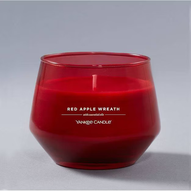 10oz Red Apple Wreath Studio Collection Glass Candle - Yankee Candle | Target