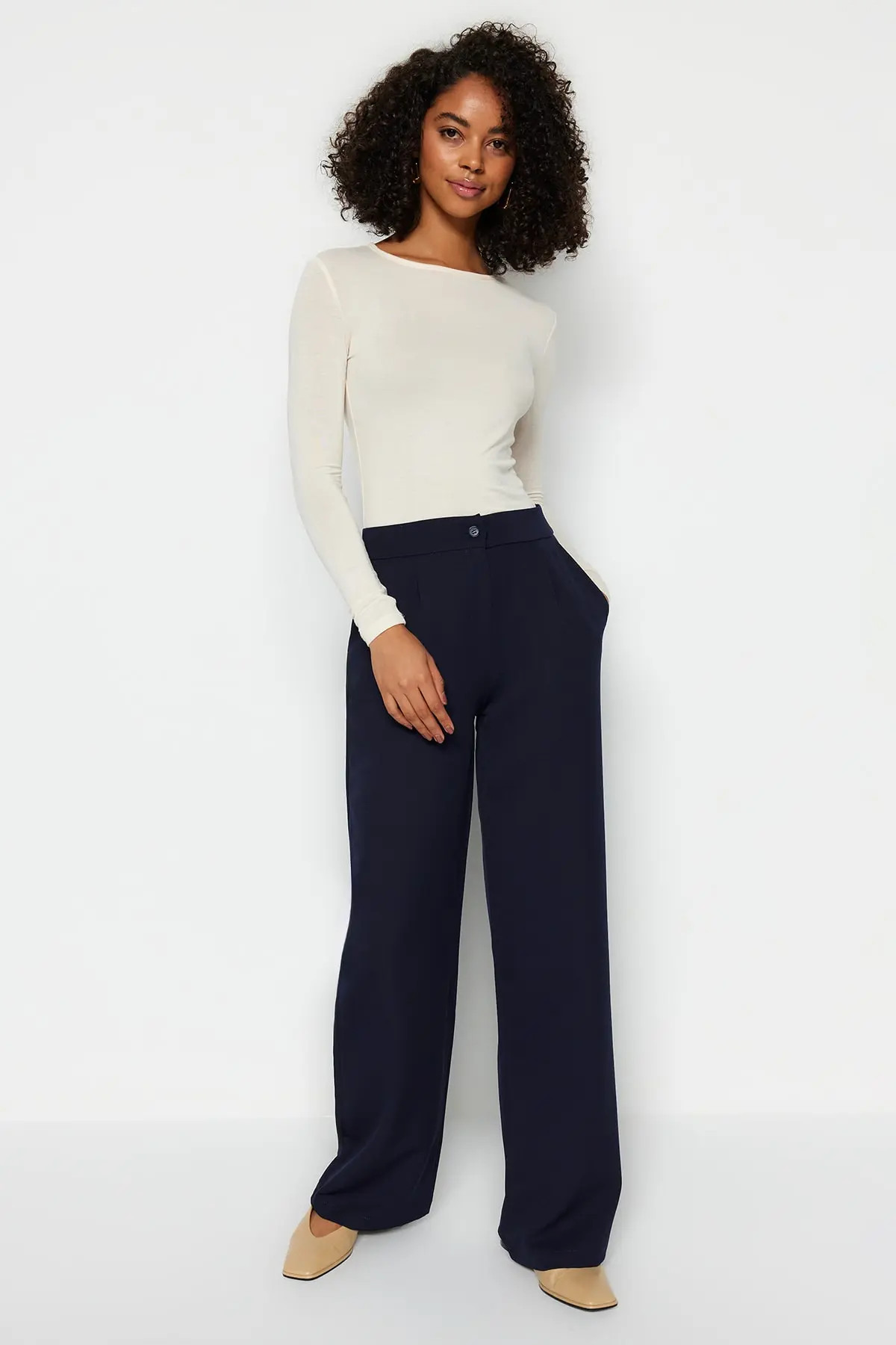 Trendyol Collection Hose - Dunkelblau - Wide Leg | Trendyol DE