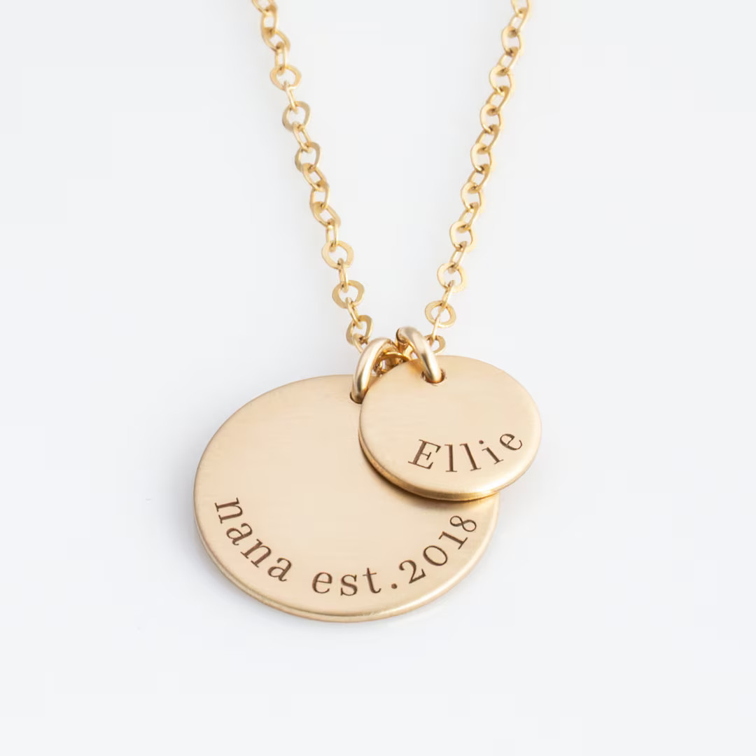 New Grandma Necklace, Nana Necklace, Pregnancy Announcement Necklace, Kids Initials Necklace, New... | Etsy (US)