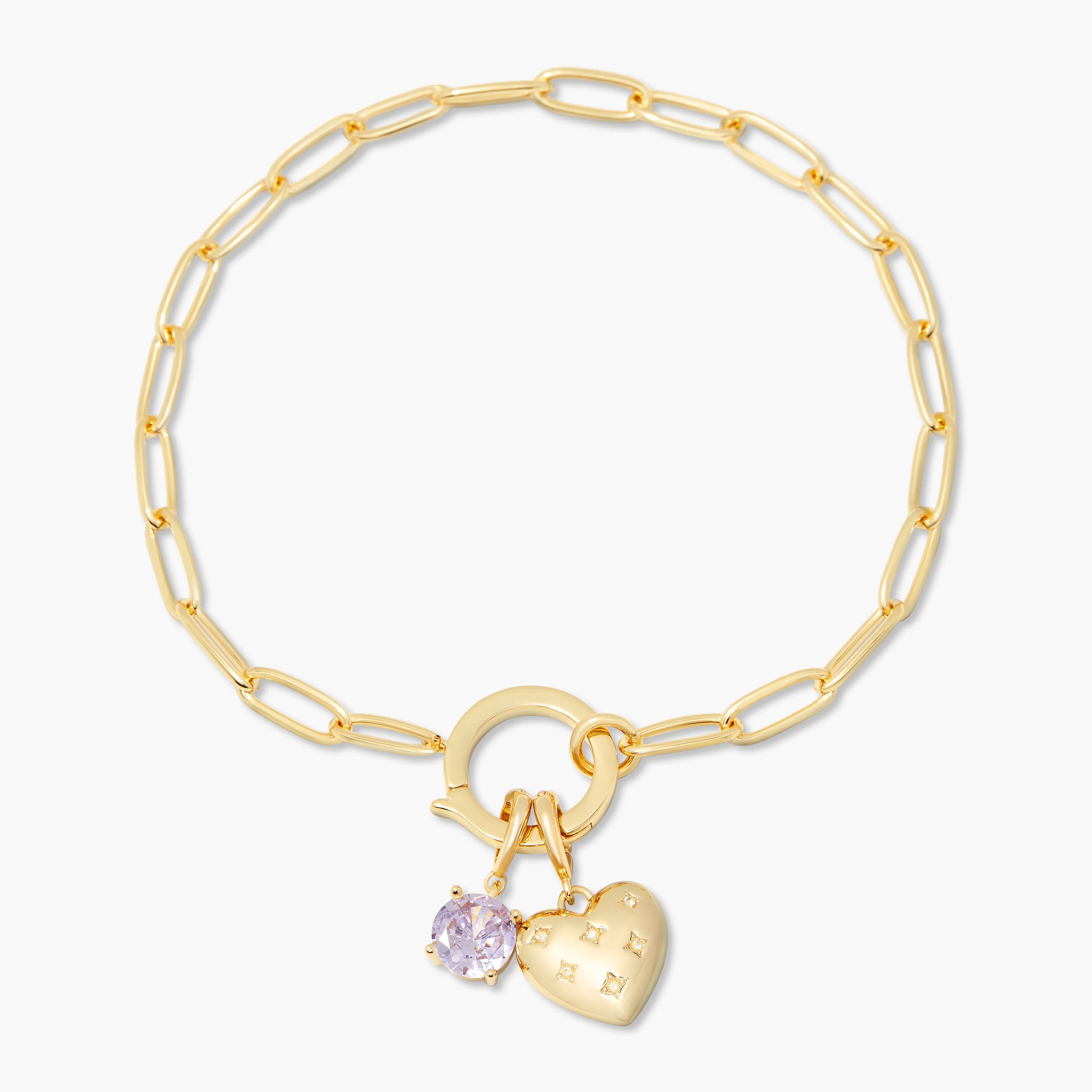 Lillian Birthstone Heart Charm Bracelet | Brook and York