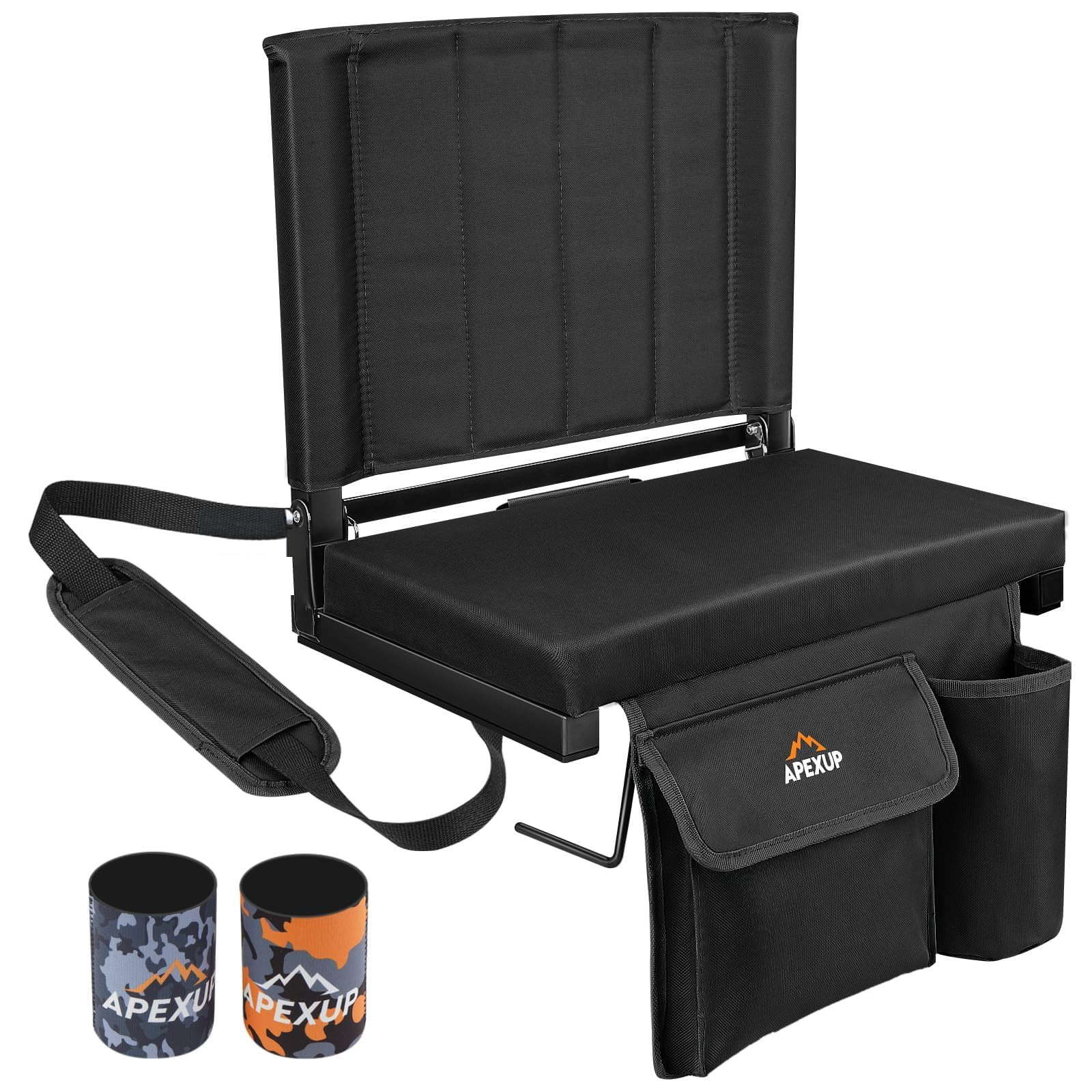 APEXUP Stadium Seats with Back Support, Portable Bleacher Seat with Large Pocket and Cup Holder, ... | Amazon (US)