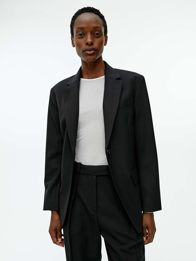 Oversized Wool Blend Twill Blazer | ARKET (US&UK)