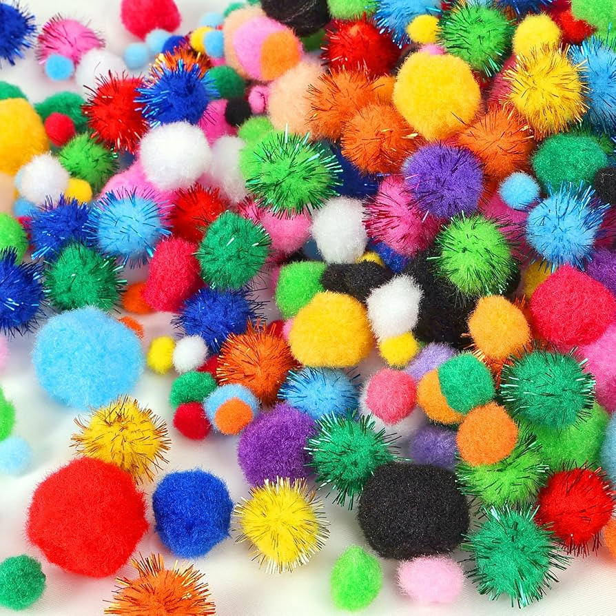 Magipipe [1200PCS] 1000 PCS Assorted Size Pom Poms with 200 PCS Wiggle Eyes, 20 Colors Craft Pom ... | Amazon (US)