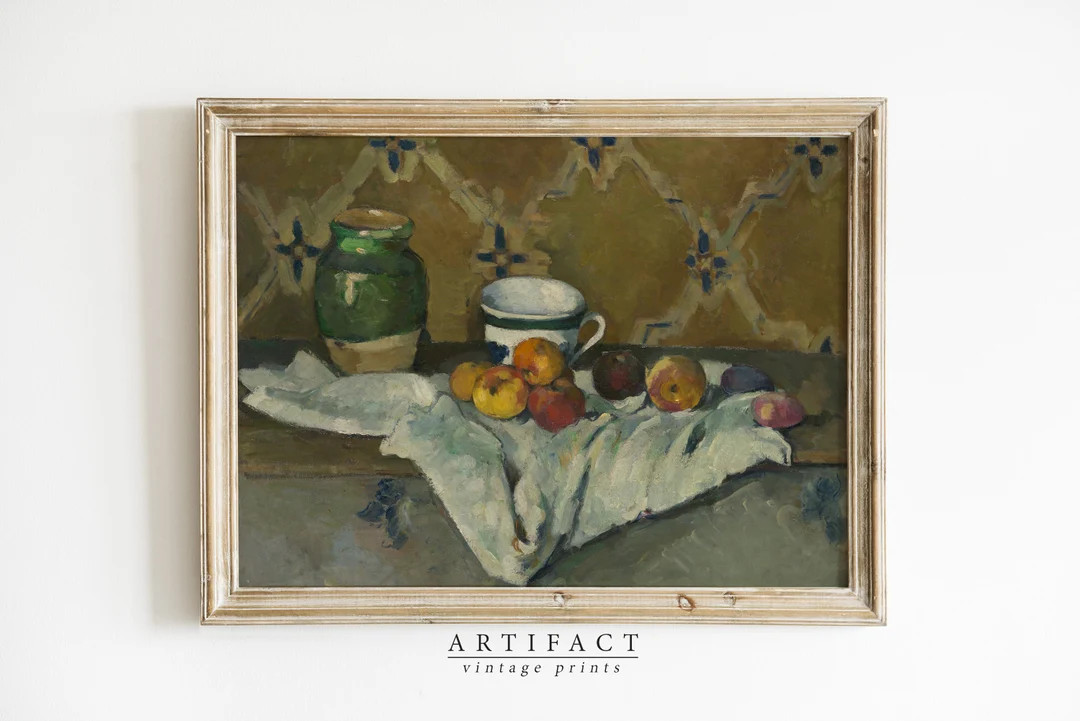 Still Life Art Print of Cup and Apples / Vintage Farmhouse Wall Art / PRINTABLE Digital Download ... | Etsy (US)