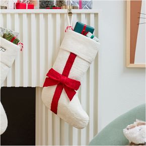 Felt Red Bow Stocking | West Elm (US)