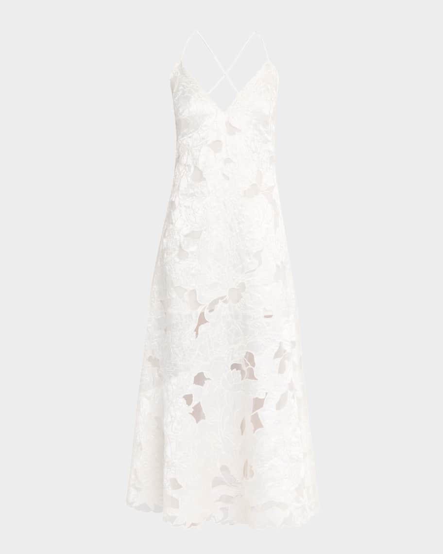 Liv Foster Reese Beaded Floral-Embroidered Maxi Dress | Neiman Marcus