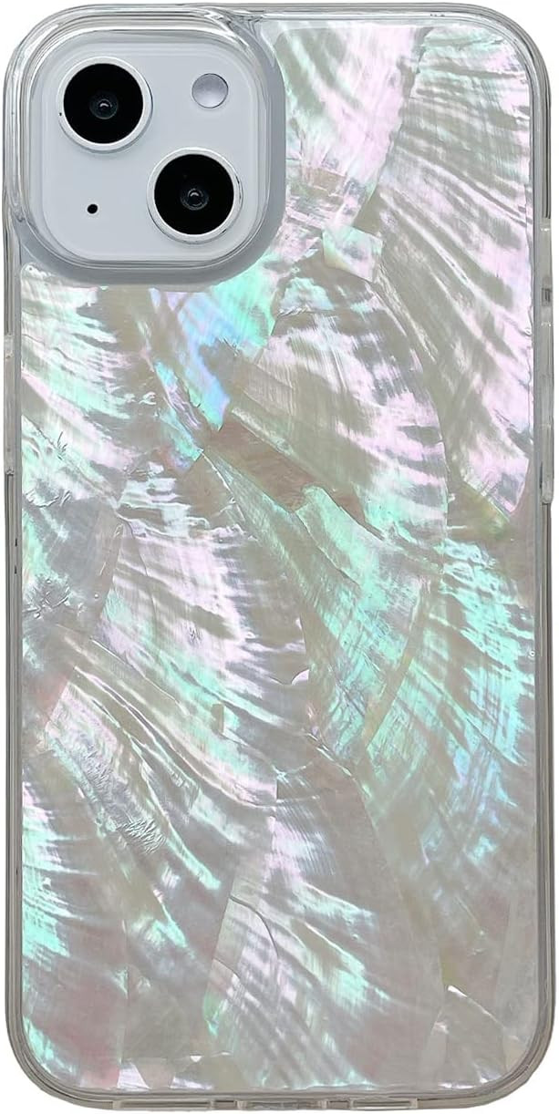 Mother of Pearl Glitter Phone Case for iPhone 14 Pro Max,Bling Shiny Real Seashell Pattern Slim G... | Amazon (US)