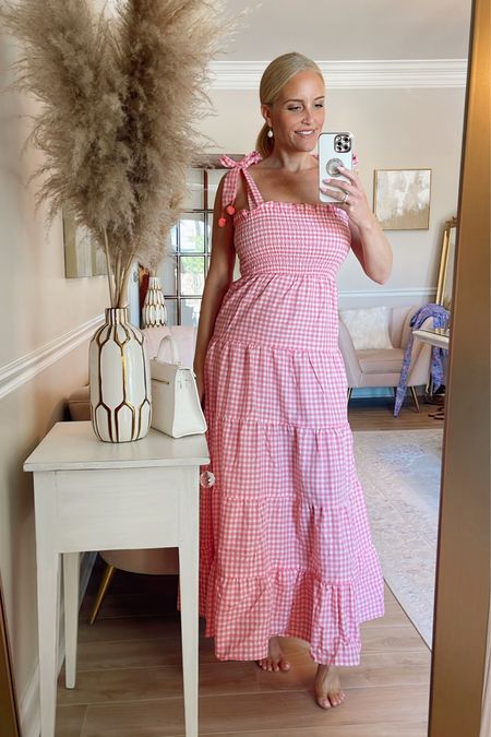 This hot pink and white gingham maxi dress is so cute for a summer picnic! 

#LTKstyletip #LTKSeasonal #LTKFind