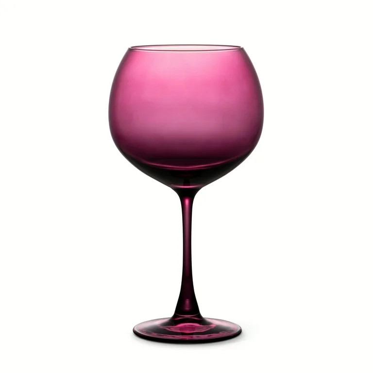 Thyme & Table 21 fl oz Magenta Sphere Stemmed Wine Glass | Walmart (US)