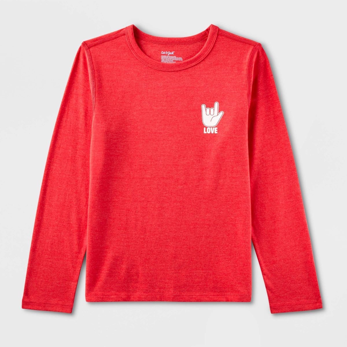 Kids' Adaptive 'Love' Long Sleeve Valentine's Day Graphic T-Shirt - Cat & Jack™ Red | Target