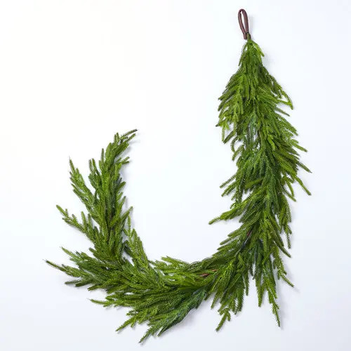 Darby Creek Trading Real Touch Norfolk Pine Christmas Holiday Front Door Garland Table Runner in Green 15Ft at Nordstrom | Nordstrom