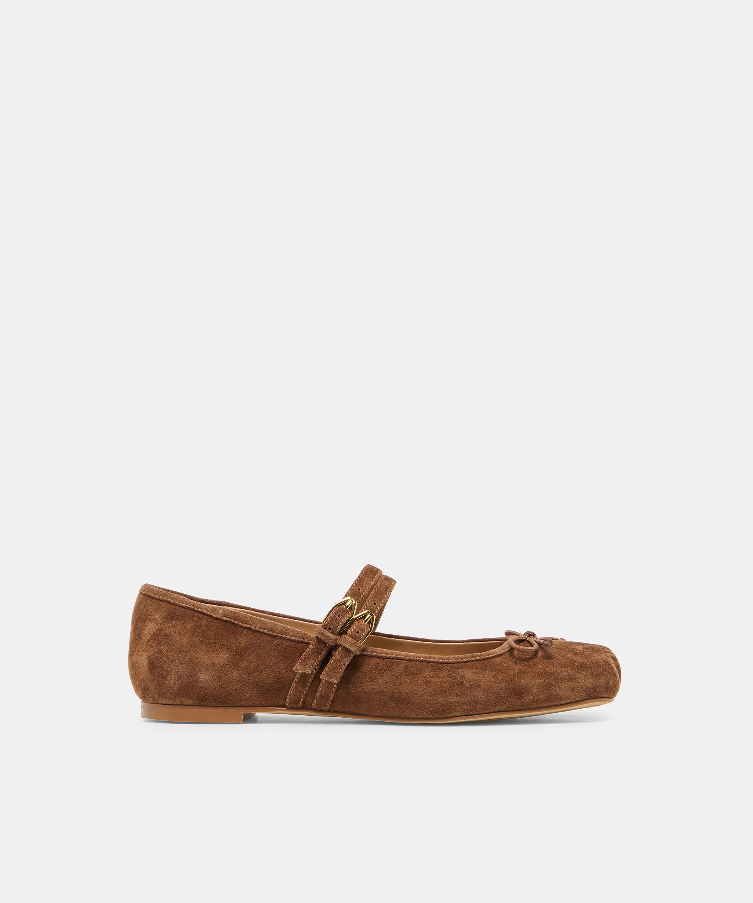 GIBSEN Cocoa Suede Mary-Jane Ballet Flats | Dolce Vita | DolceVita.com