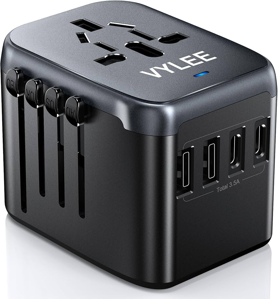Universal Travel Adapter, VYLEE 5 in 1 International Power Adapter, 3.5A 2xUSB-A and 2xUSB C Wall... | Amazon (US)