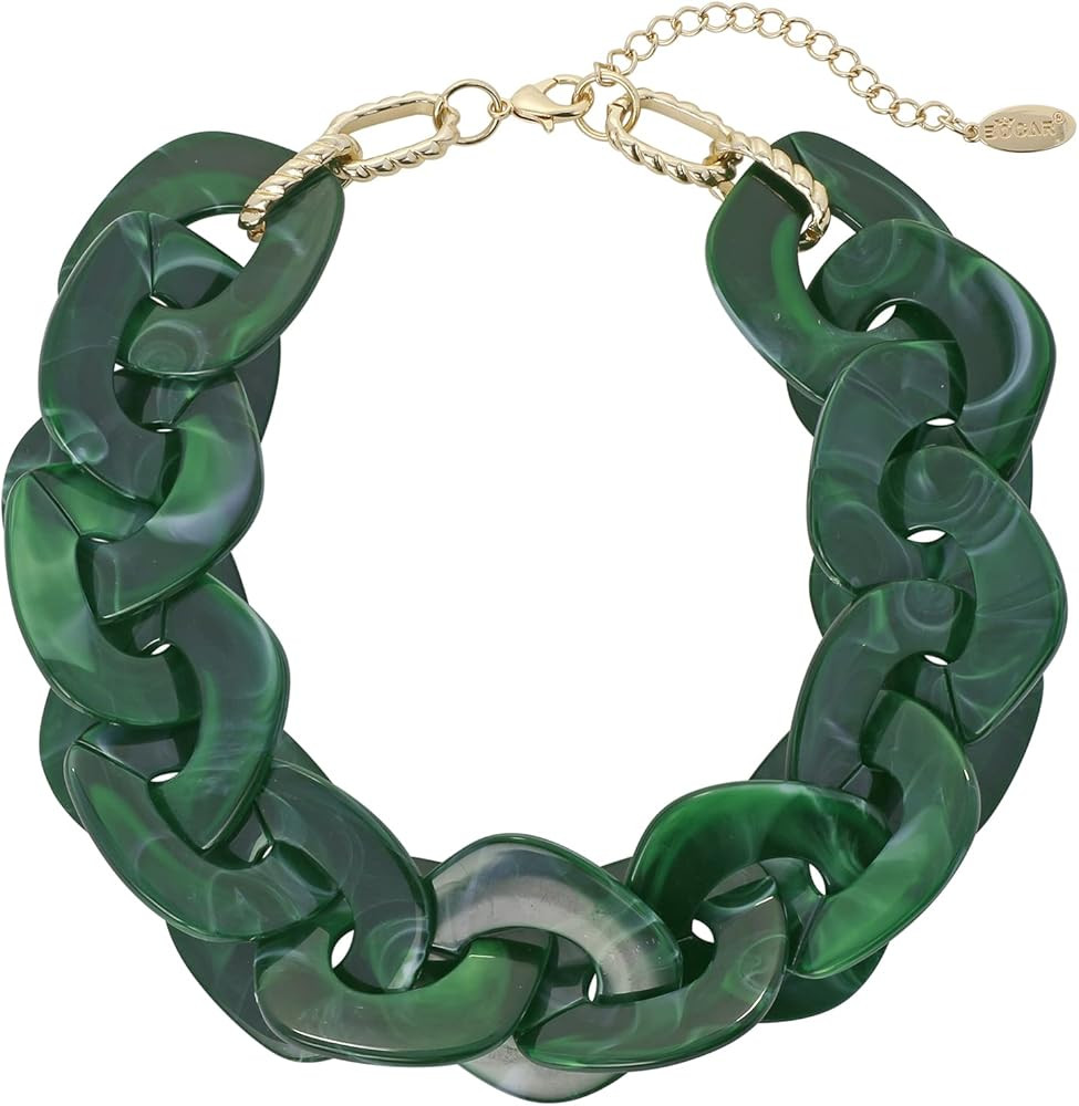 Bocar Statement Chunky Acrylic Cuban Choker Necklace Fashion Bib Collar Chain Necklace for Women(... | Amazon (US)