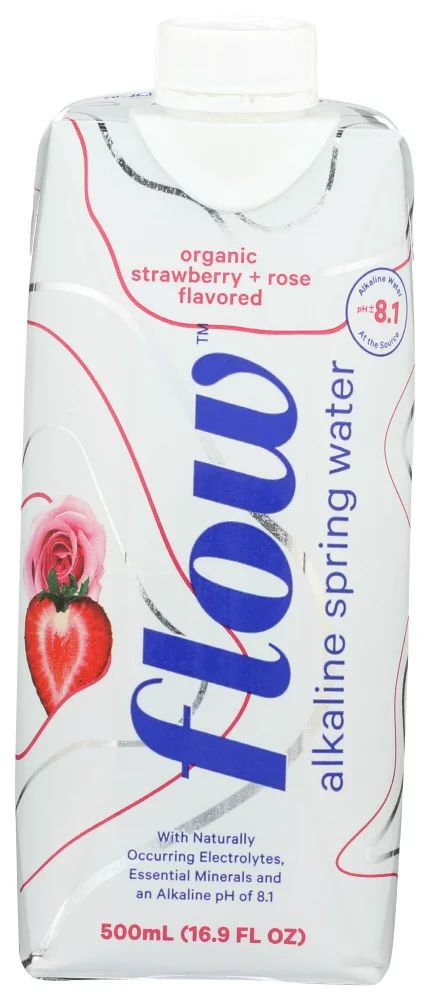 (12 Pack) Flow Alkaline Spring Water Organic Strawberry + Rose, 500 Ml | Walmart (US)