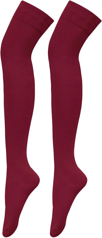 Bestjybt Women Thigh High Socks Cotton Warm Over the Knee Socks Long Knee High Boot Stockings Leg... | Amazon (US)