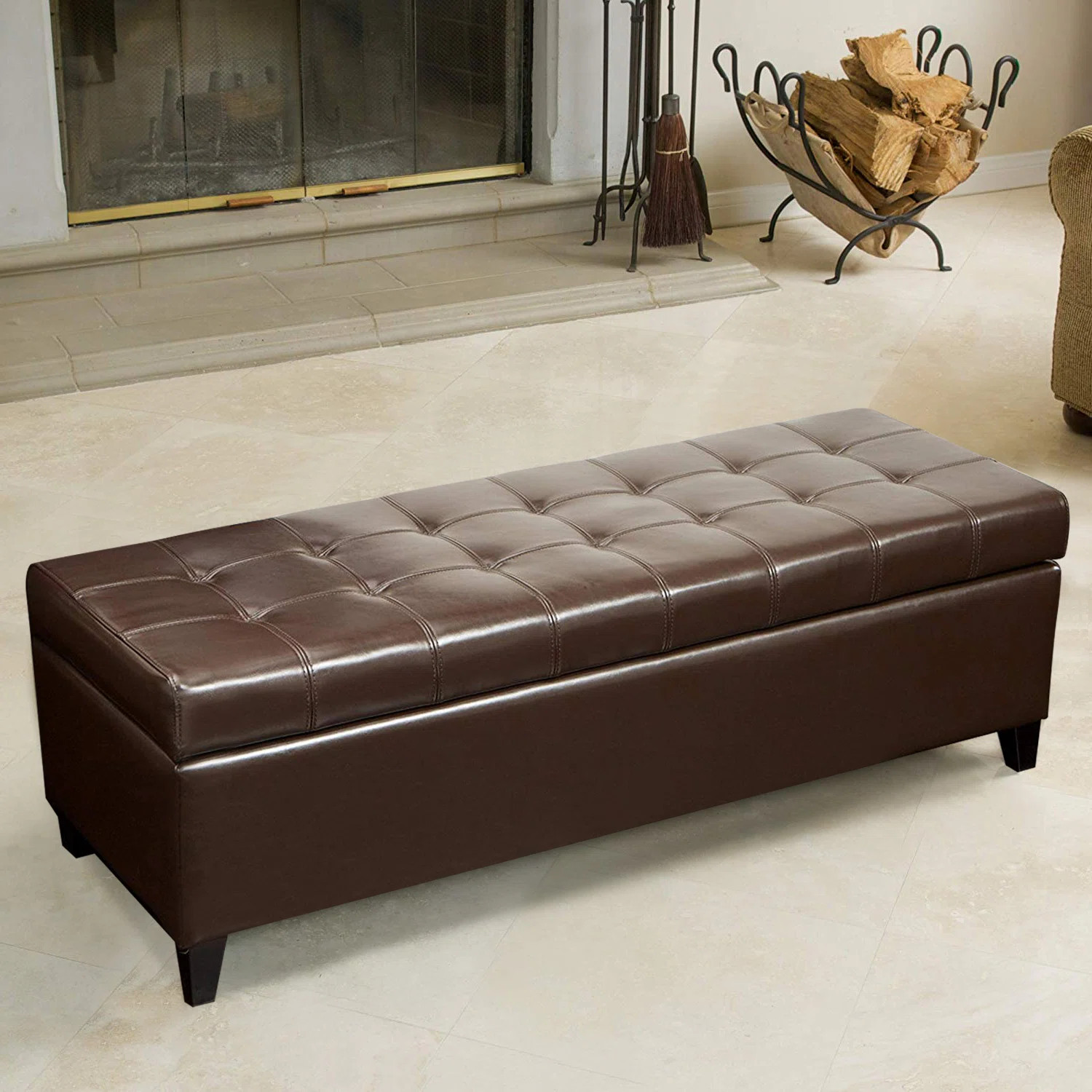 Loggins Faux Leather Upholstered Storage Bench | Wayfair North America