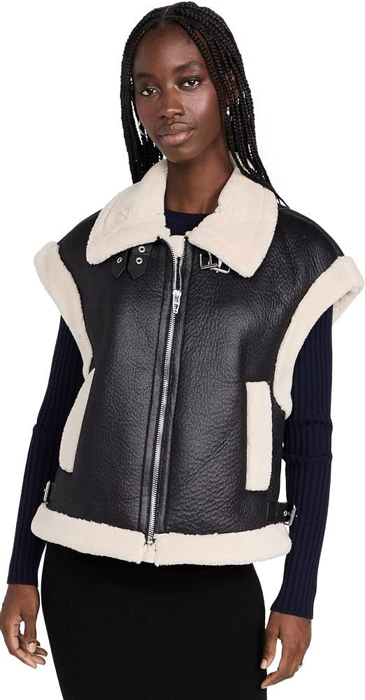 [BLANKNYC] Womens Vegan Leather and Sherpa Vest | Amazon (US)