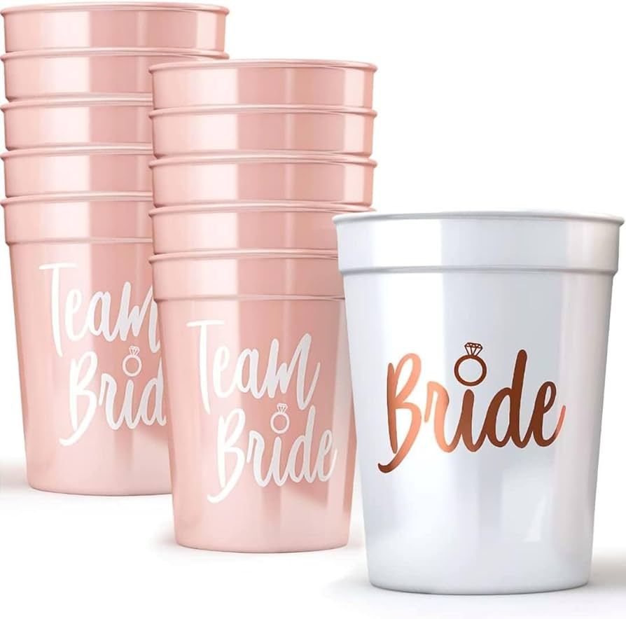 Team Bride Bachelorette Party Cups - Bride Cup & Bridesmaid Cups Bachelorette Party Decorations -... | Amazon (US)
