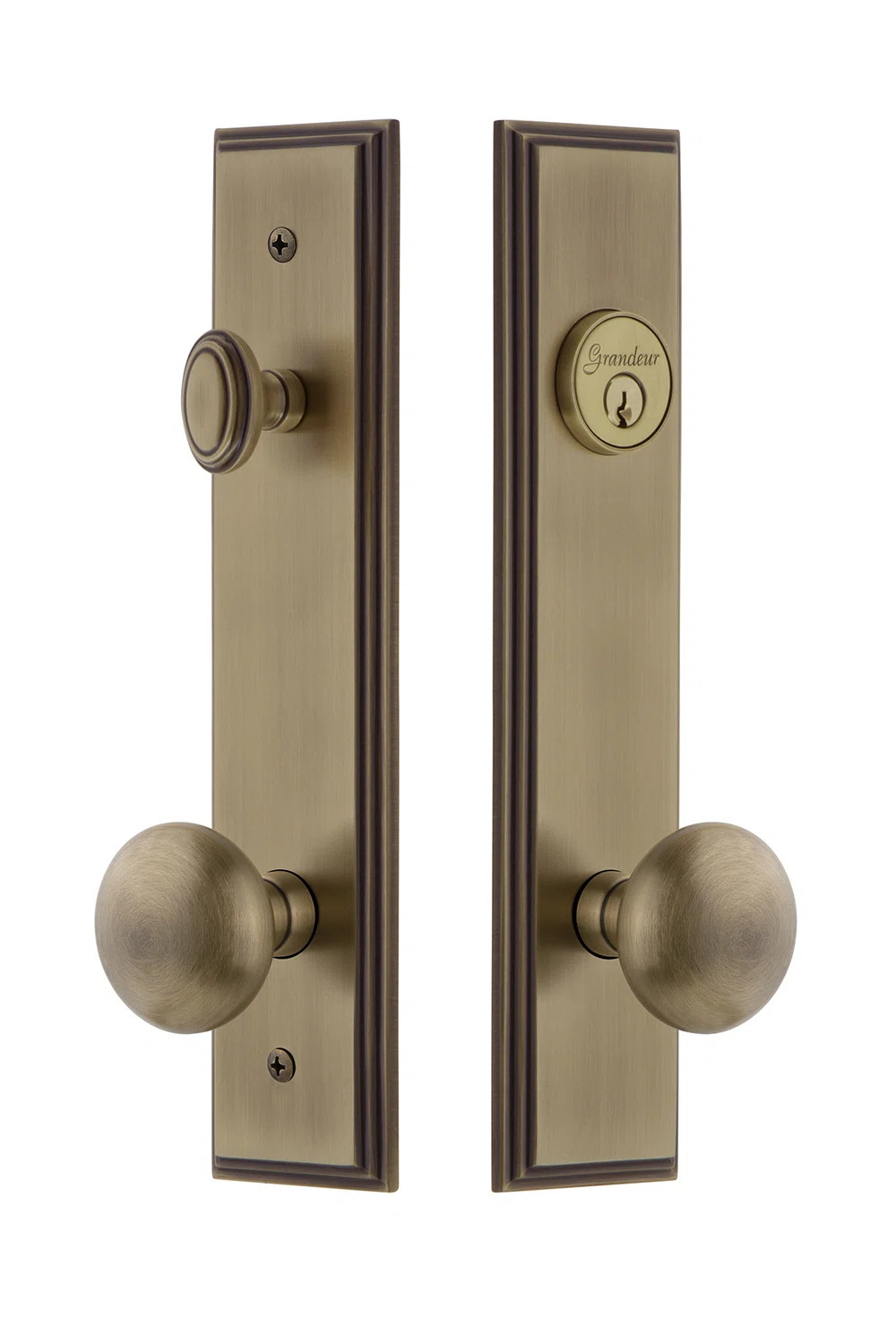 Carré Tall Plate Complete Entry Set with Single Cylinder Deadbolot and Fifth Avenue Knob | Wayfair North America