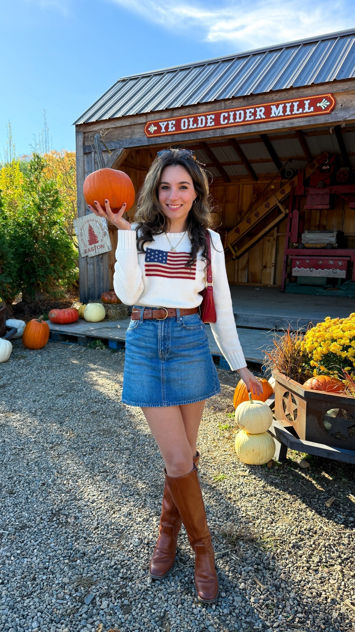 Pumpkin patch outfit! 🍁🍂
American Flag Sweater : Boys L
Gap Jean Mini Skirt: XS
I am 5 foot 3! 🍁

Fall outfit / fall boots / knee high boots / fall outfit idea

#LTKSeasonal #LTKFindsUnder100 #LTKPetite