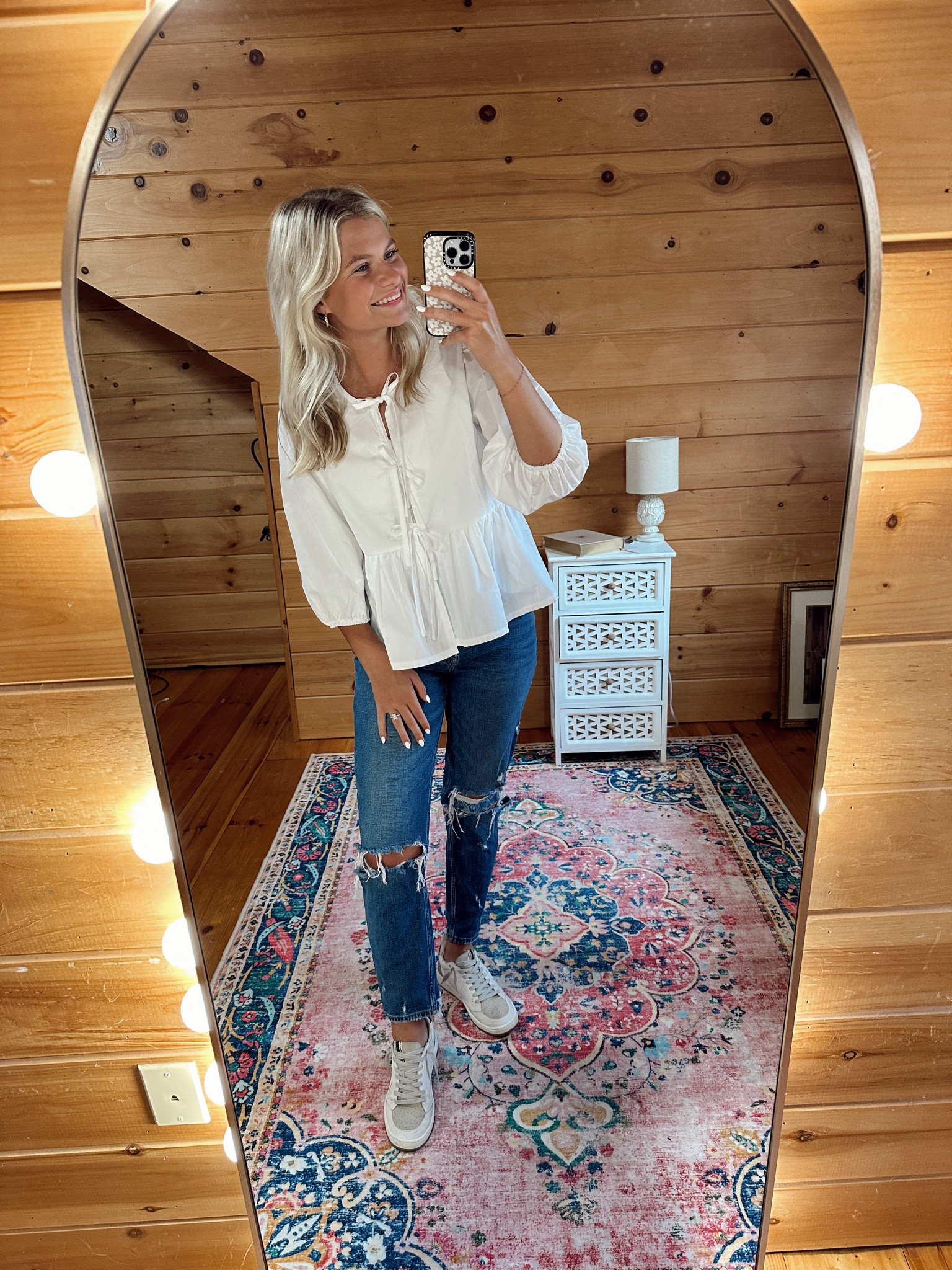 Shirt and tank top bodysuit are Amazon. 
Jeans are Abercrombie, I linked a similar pair. 
Shoes are Shu shop and I linked a similar pair! 

#LTKStyleTip #LTKSeasonal #LTKFallSale