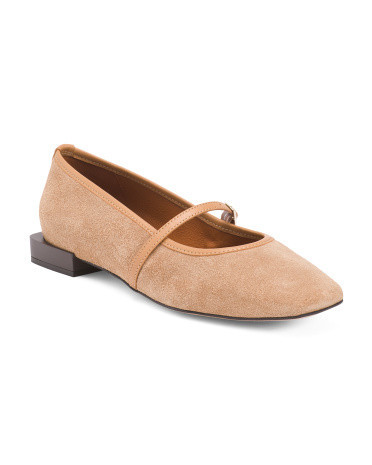 Suede Mary Jane Square Toe Flats for Women | Man-Made Sole/Suede | Marshalls