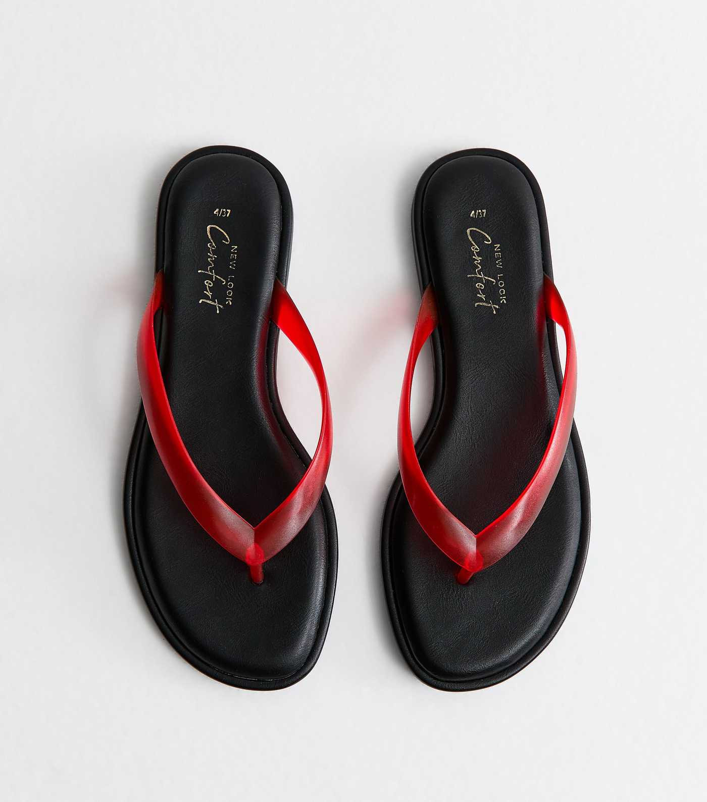 Bright Red Jelly Thong Sandals | New Look | New Look (UK)