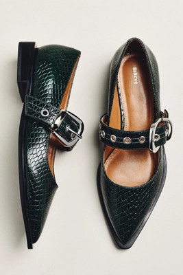 Maeve Pointed-Toe Moto Mary Jane Flats | Anthropologie (US)