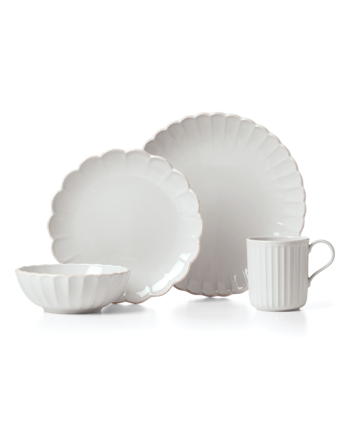 French Perle Scallop 4 Piece Place Setting - White | Macy's