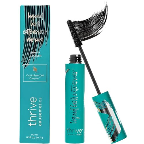 Thrive Mascara Liquid Lash Extensions Cosmetics, Premium Waterproof Smudge-Proof Natural No Clumping Thick and Volumising & Lengthening Lasting All Day (Rich Black） | Amazon (US)