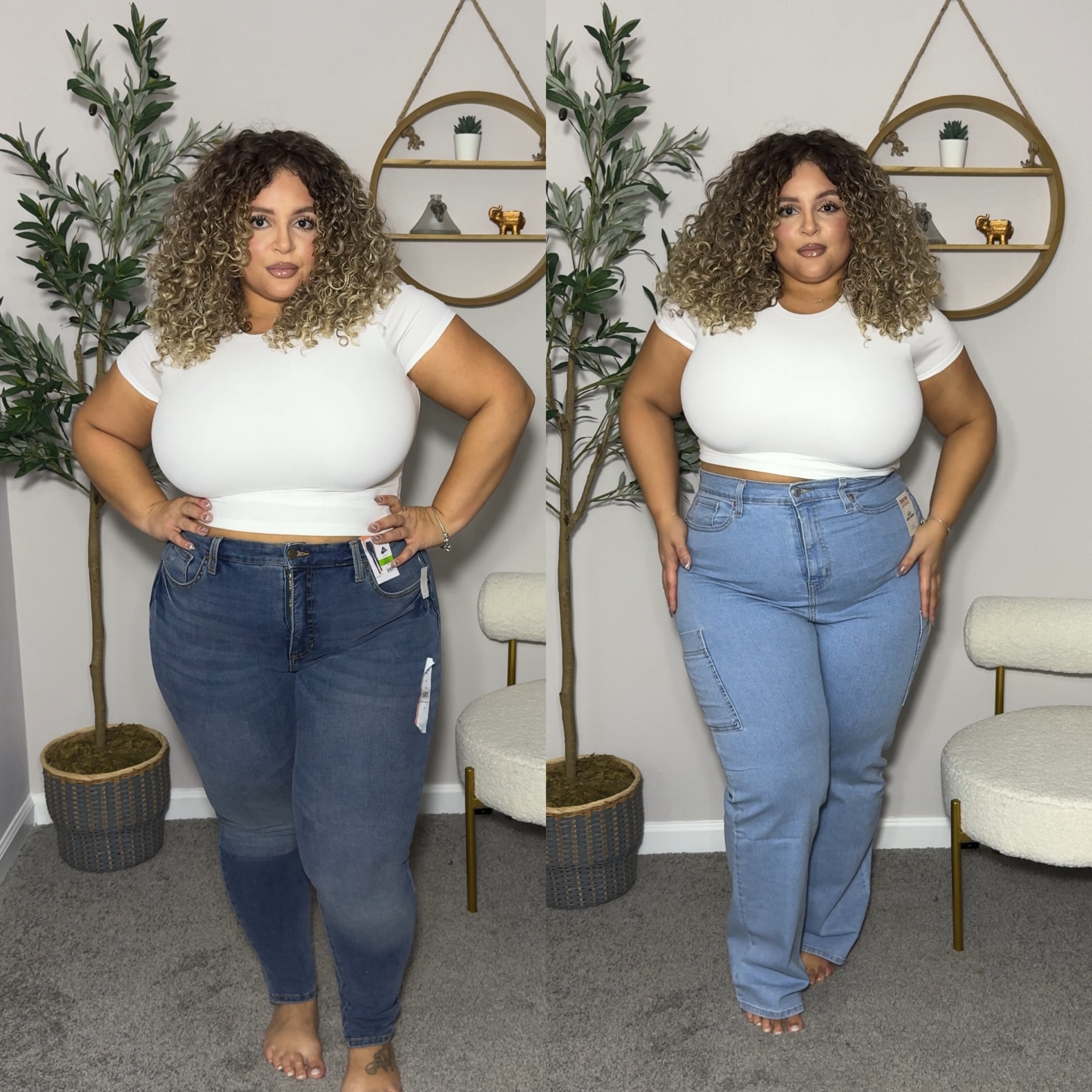 Walmart affordable denim jeans. 
The first pair are the time and true skinny jeans. I'm wearing those in a size 16. The next pair are the Levi Strauss & co. Wearing a size 16 in those also. They both have great stretch and are true to size!!! 

#LTKplussize #LTKstyletip #LTKfindsunder50