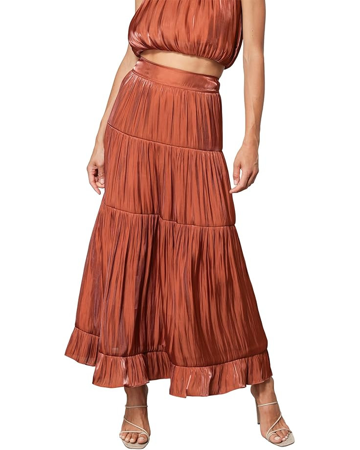 line and dot Danielle Tiered Midi Skirt | Zappos