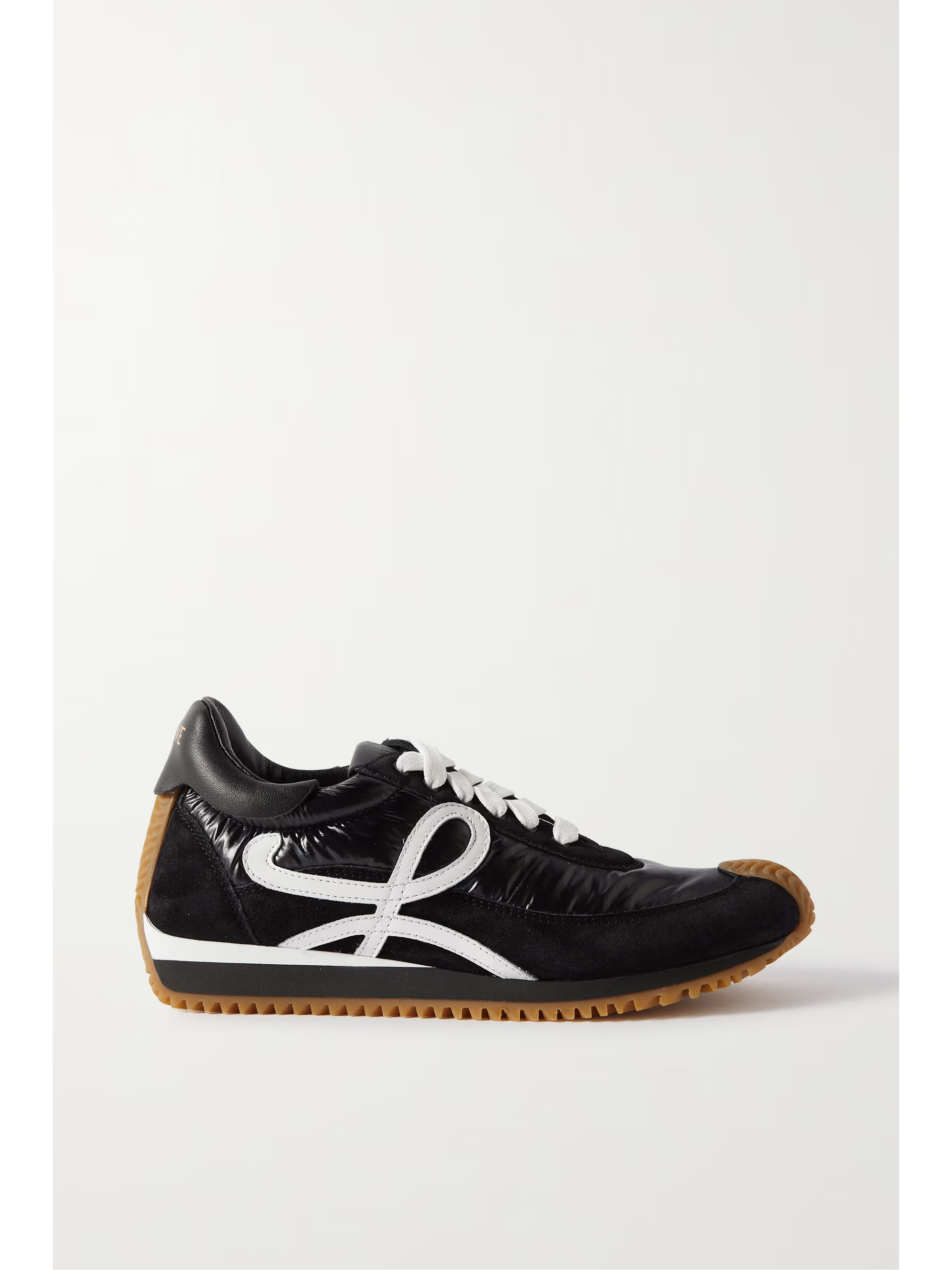 Black Flow logo-appliquéd shell, leather and suede sneakers | LOEWE | NET-A-PORTER | NET-A-PORTER (US)