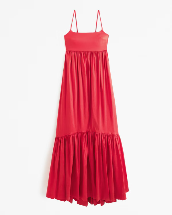 Women's Drama Bow-Back Taffeta Maxi Dress | Women's Dresses & Jumpsuits | Abercrombie.com | Abercrombie & Fitch (US)