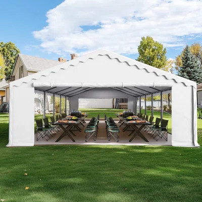 20Ft. W x 40Ft. D Steel Canopy Tent With 6 Removable Side Walls Heavy Duty Party Tents For Parties | Wayfair North America