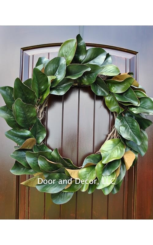 Handmade Magnolia Leaf Wreath for Front Door or Interior Home Decor in Multiple Sizes Farmhouse S... | Amazon (US)